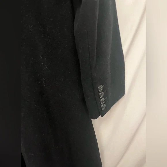 Cole Haan Elegant Black Women's Cashmere/Wool Blend Wide Lapels Coat Sz 6